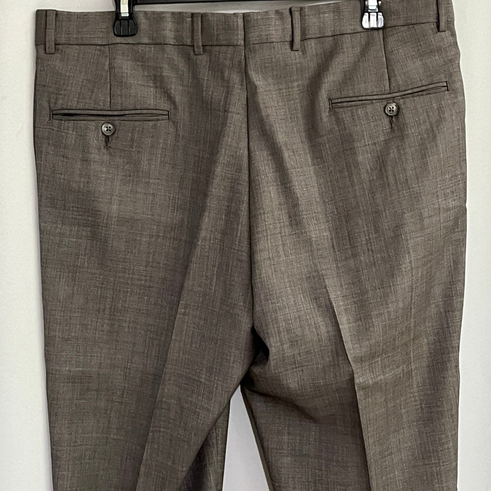 Joseph Abboud Tollegno 1900 Dress Pants Mens 36R Grey Flat Front Wool Italy Lux - Picture 12 of 15